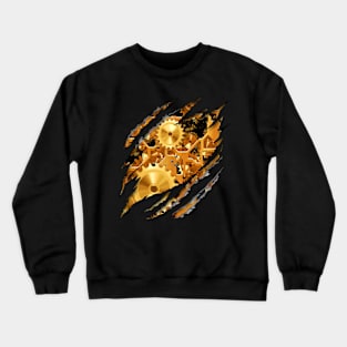 Steampunk Brass Cogs & Wheels Clockwork Inside Crewneck Sweatshirt